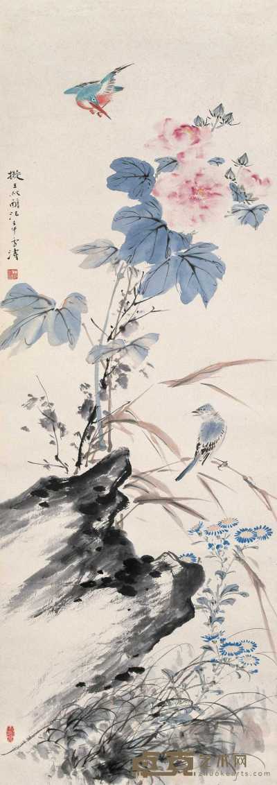 王雪涛 1942年作 花鸟 立轴 99×35.5cm